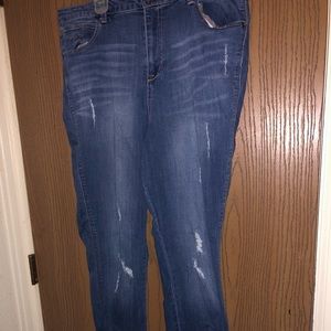 Size 16 FTF high rise skinny jeans with tears